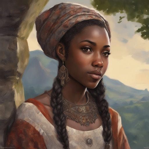 Beautiful African English Girl in Medieval Nottingham