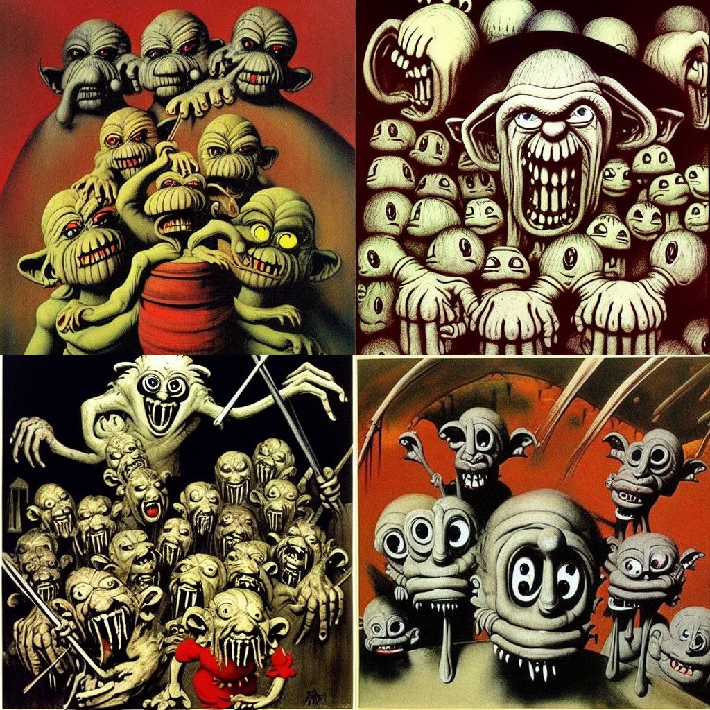 Grotesque Goblins in Expressionist Fantasy Style