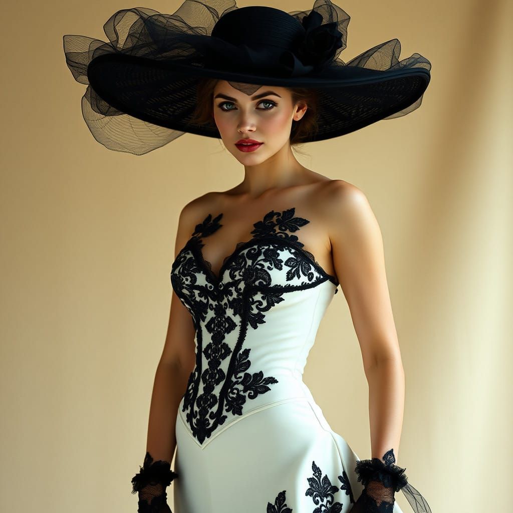 Enchanting Corseted Beauty in Whimsical, Magical Aura