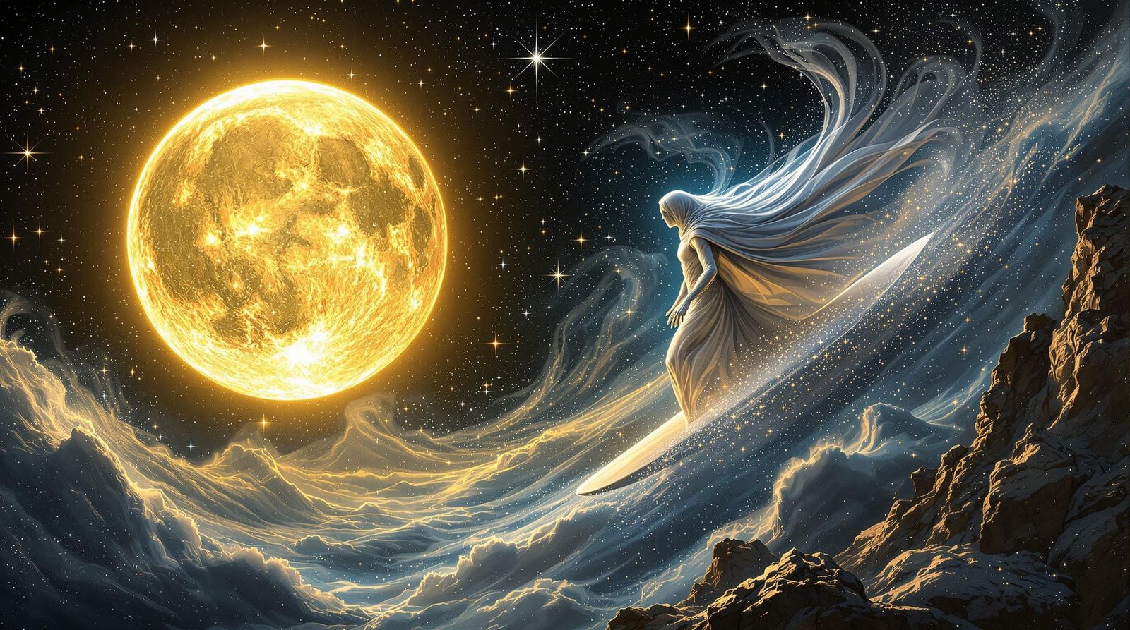 Silver Surfer Soars Through Cosmic Dreamscapes