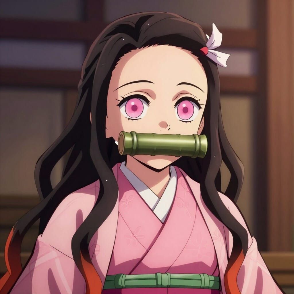 Nezuko Kamado in Vibrant 3D Anime Style