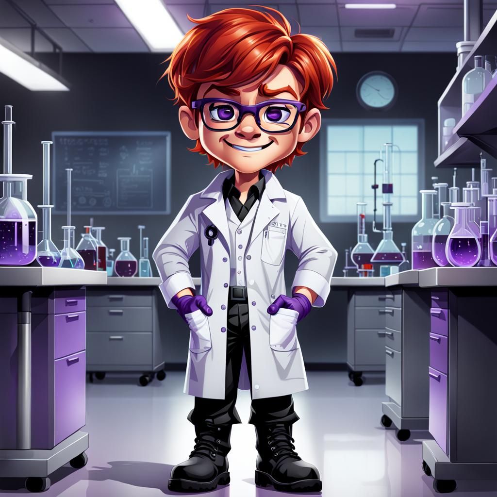 Dexter's Lab: Cartoon Boy in Science Setting