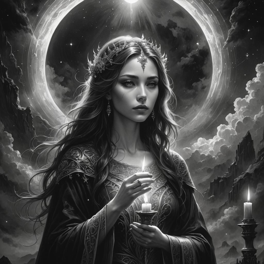 Monochrome Dark Fantasy Graphics: Light and Shadow