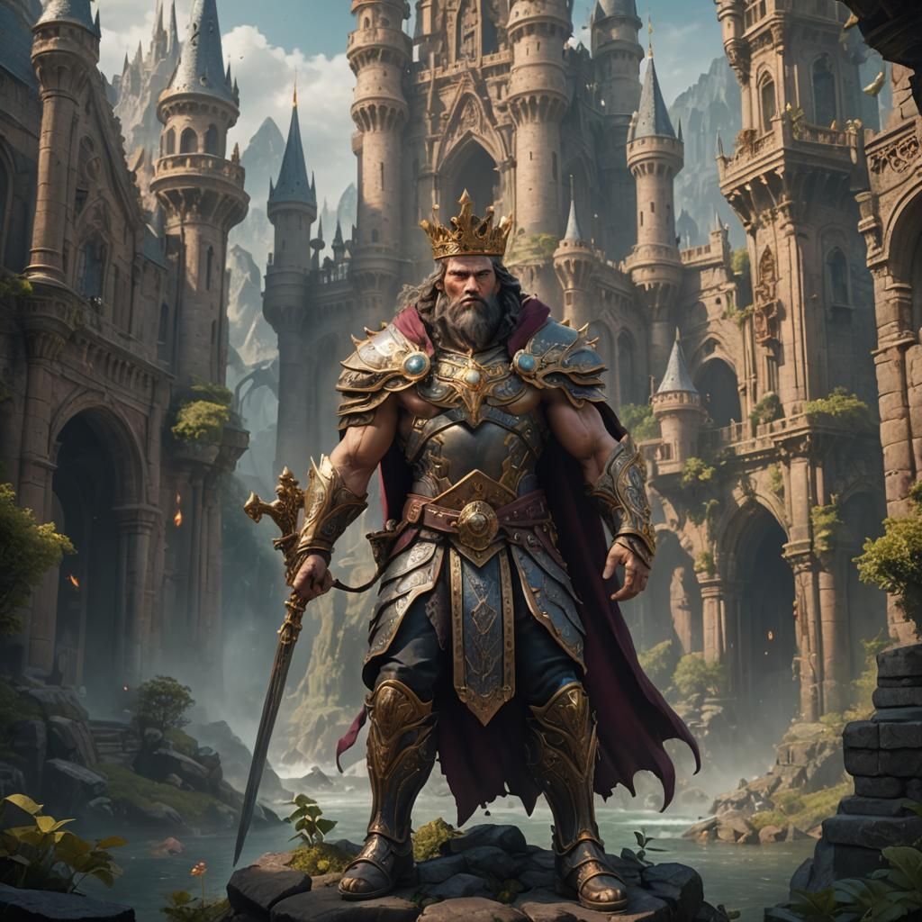 Modest muscular King Charming