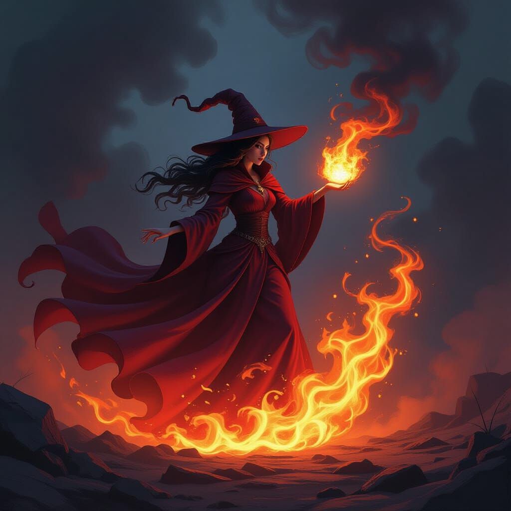 Majestic Witch Fails to Ride Fire, Creates Smoke in Dark Fan...