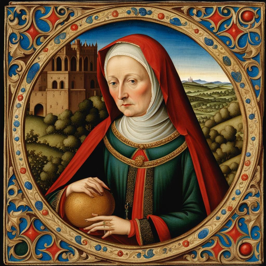 Medieval Woman in Book of Hours Style