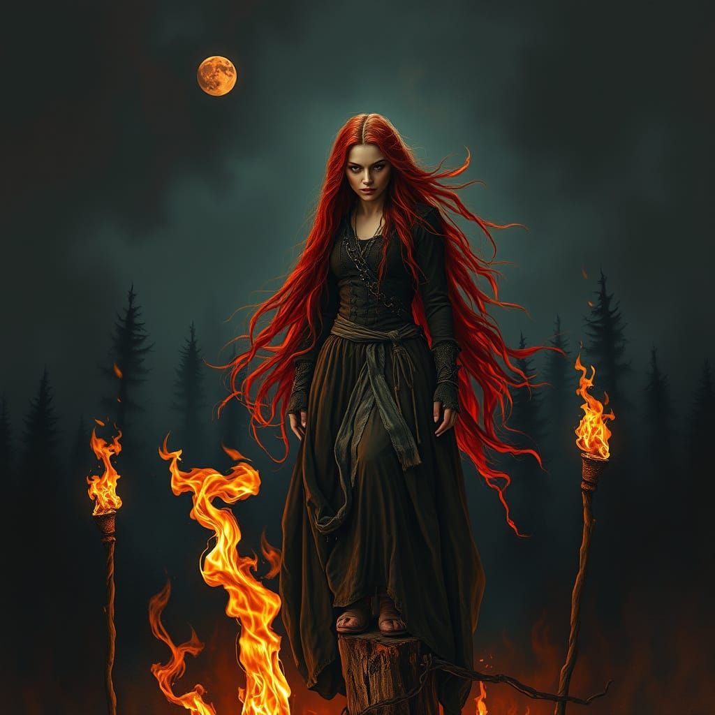 Medieval Witch Ignites at the Stake in a Haunting, Surreal S...