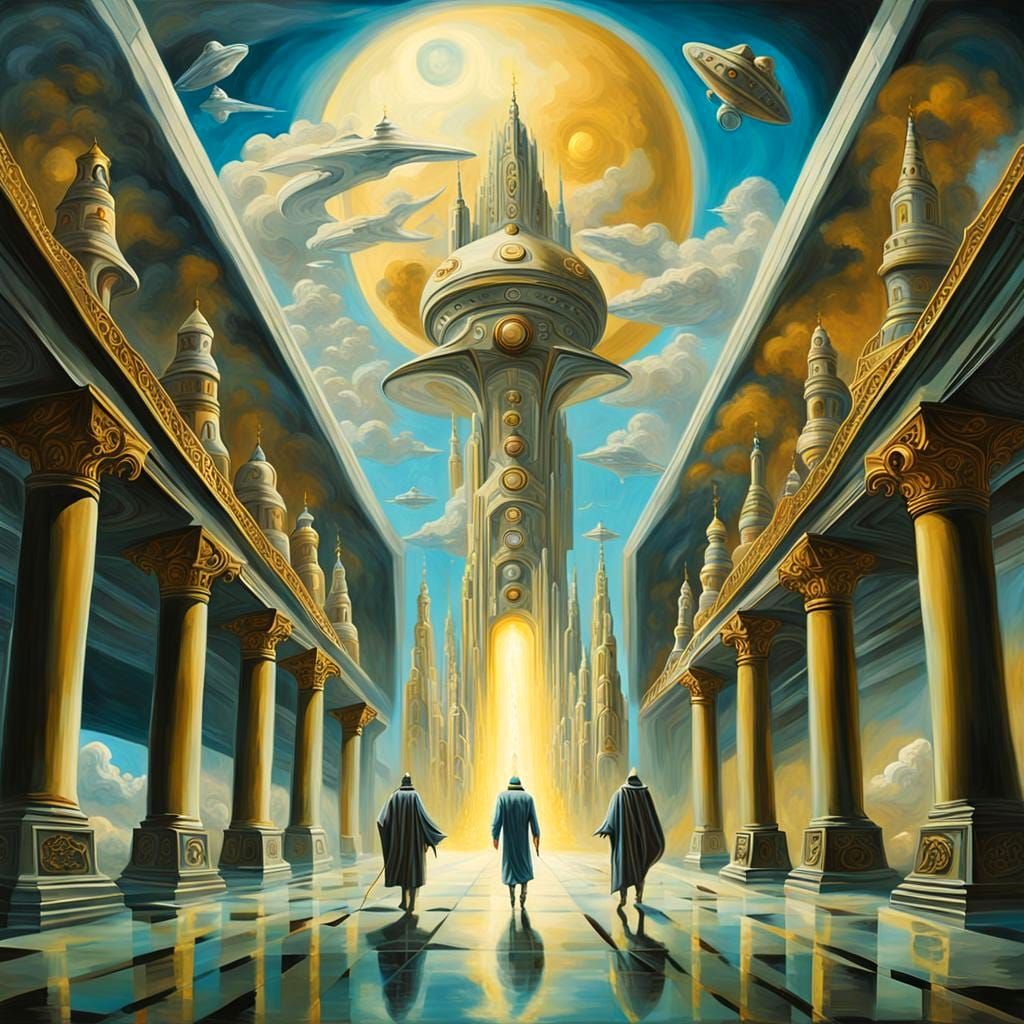 Surreal Olympian Gods Arrive from Future