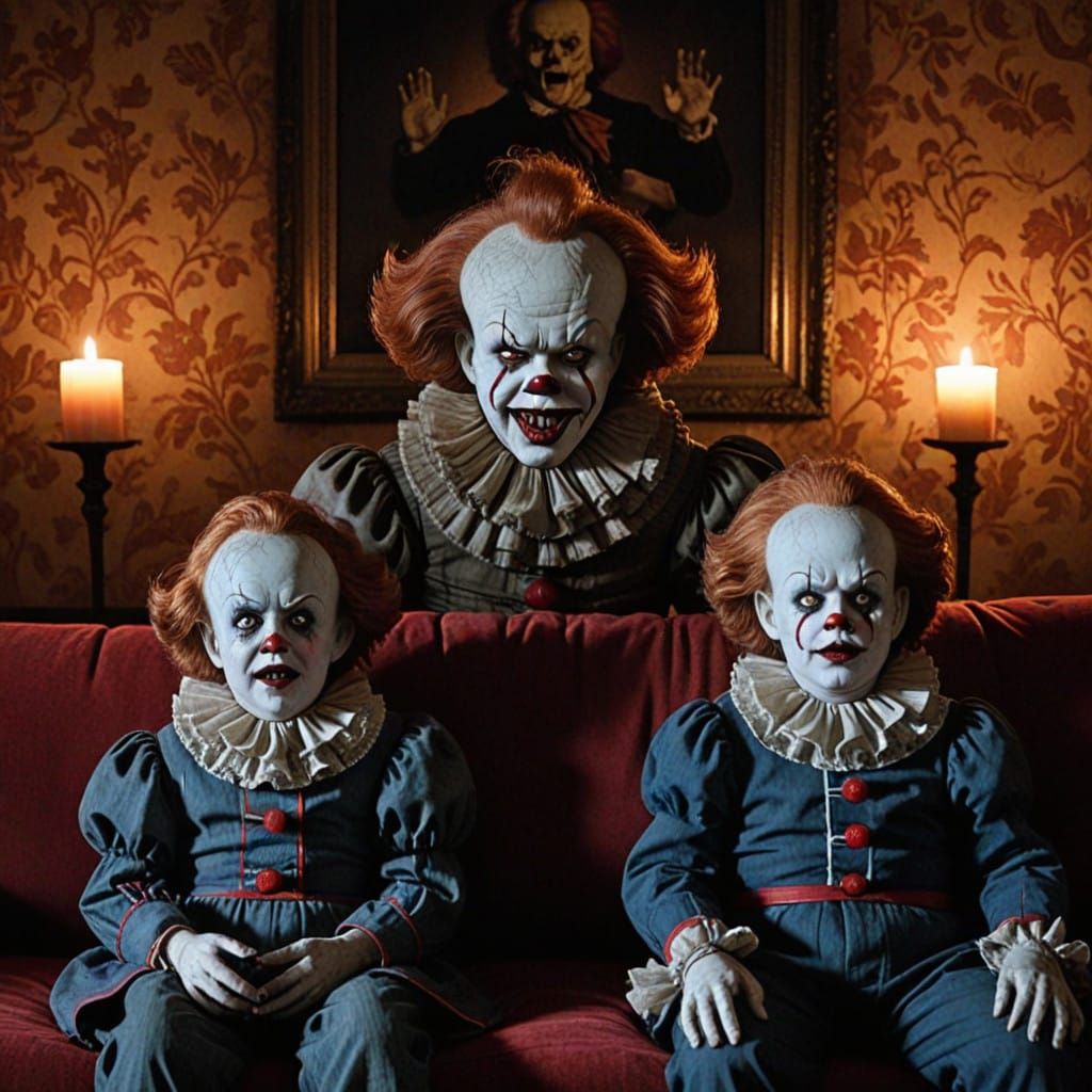 Creepy Clown and Killer Doll Share Sinister Moment in Dark, ...