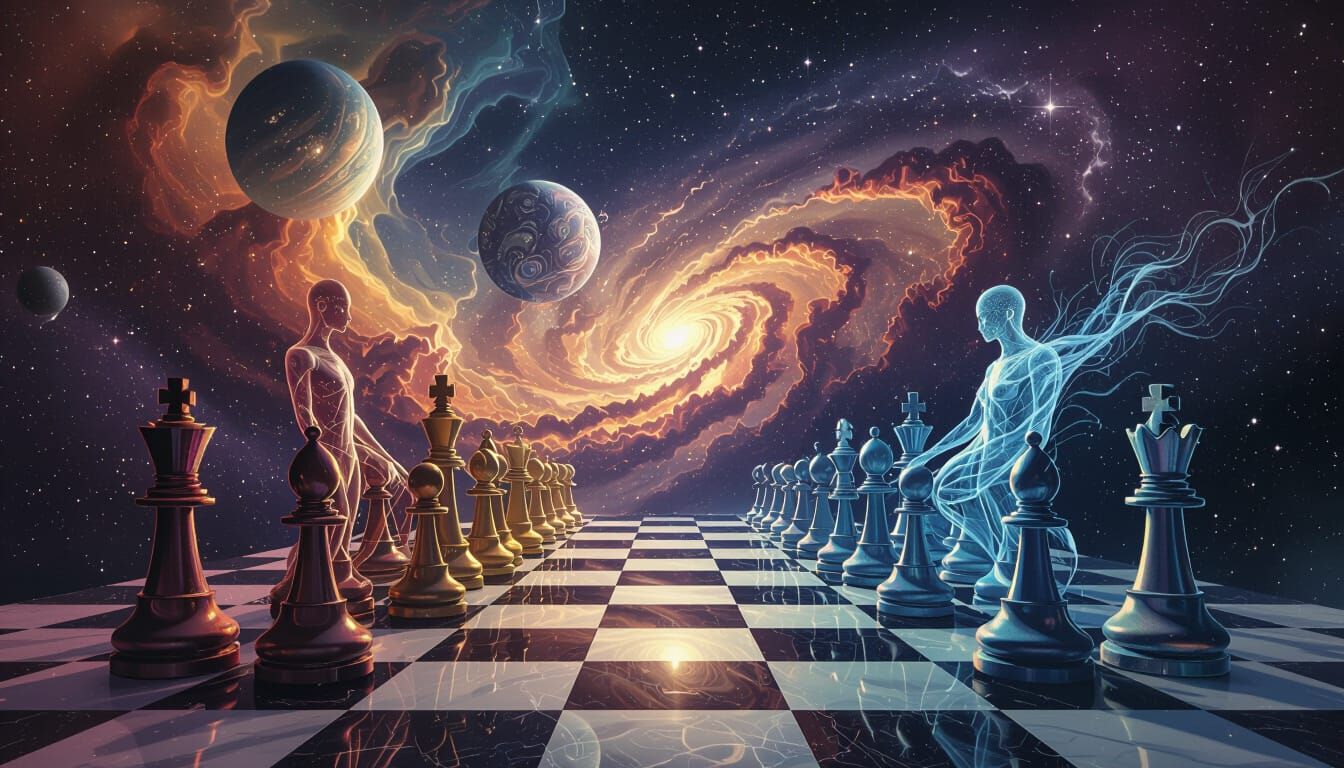 Cosmic Chess Game in Milky Way with Energy Beings