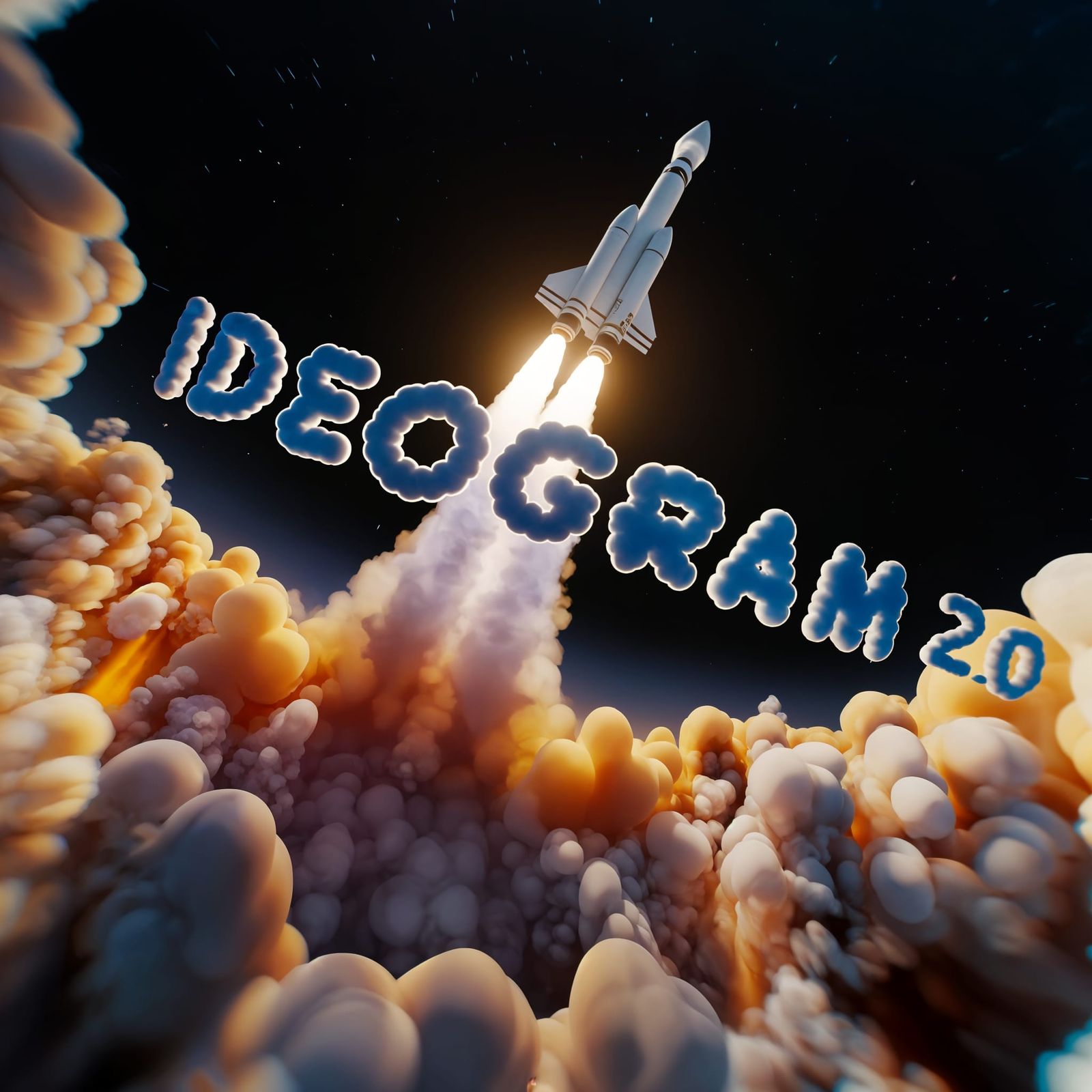 Rocket Launch with 'Ideogram 2.0' Smoke Trail