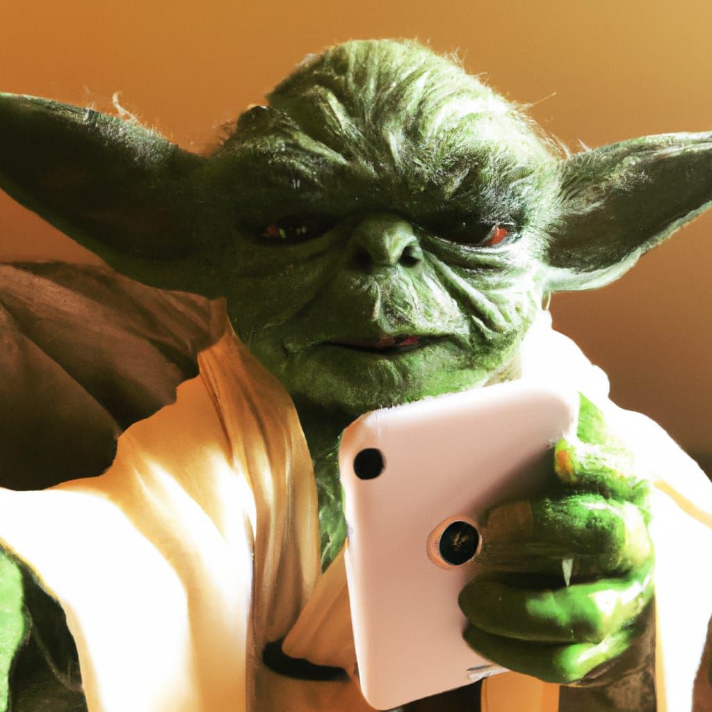Yoda taking a selfie