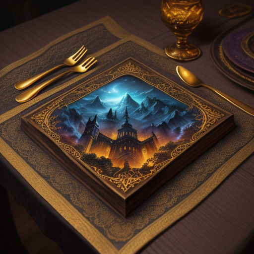 Golden Hour Napkin Fantasy with Intricate Textures