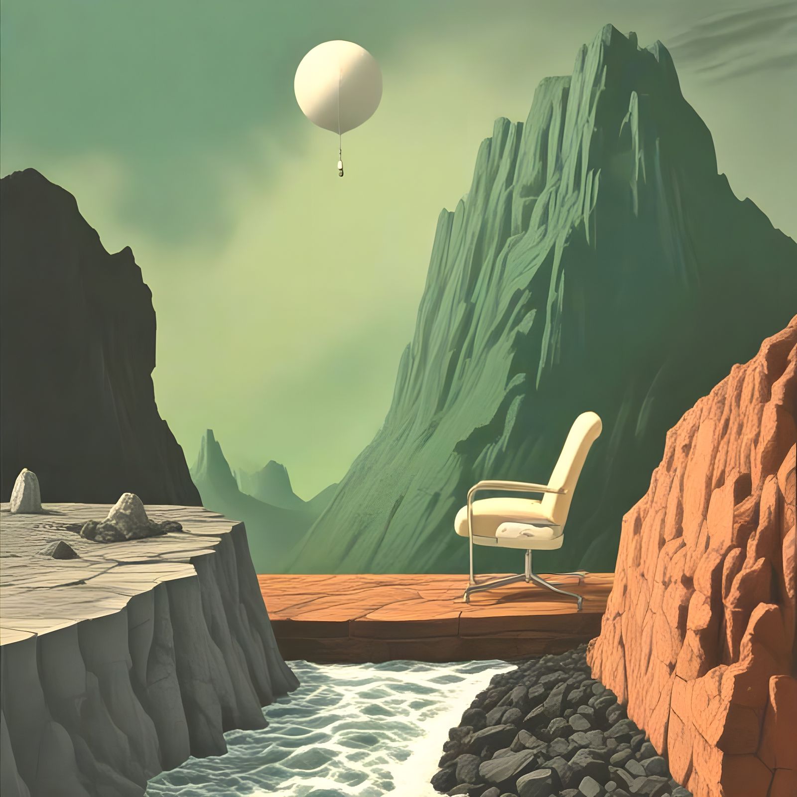 Abstract Dada Collage in Muted Colors