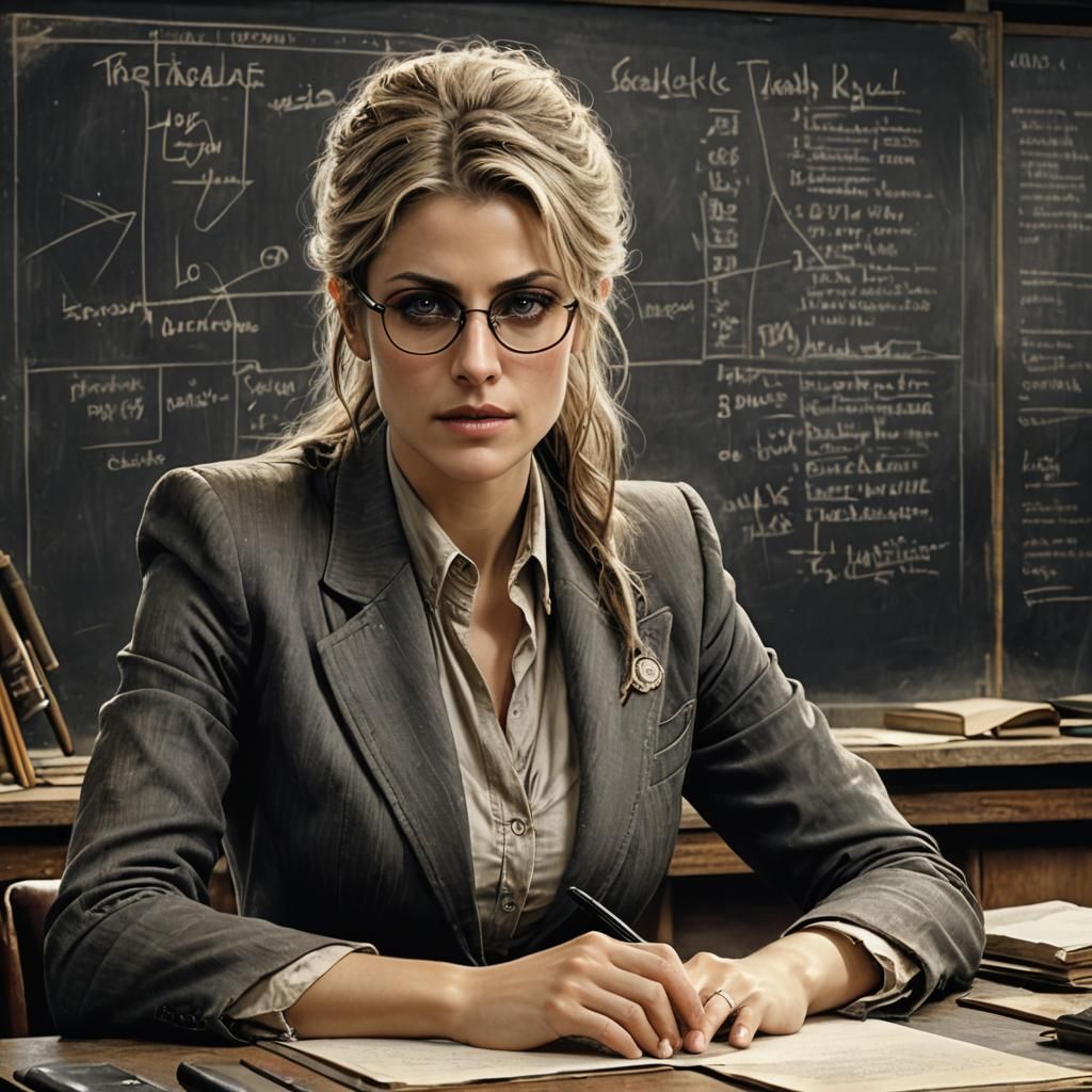 Post-Apocalyptic Teacher in Hyperdetailed Digital Art