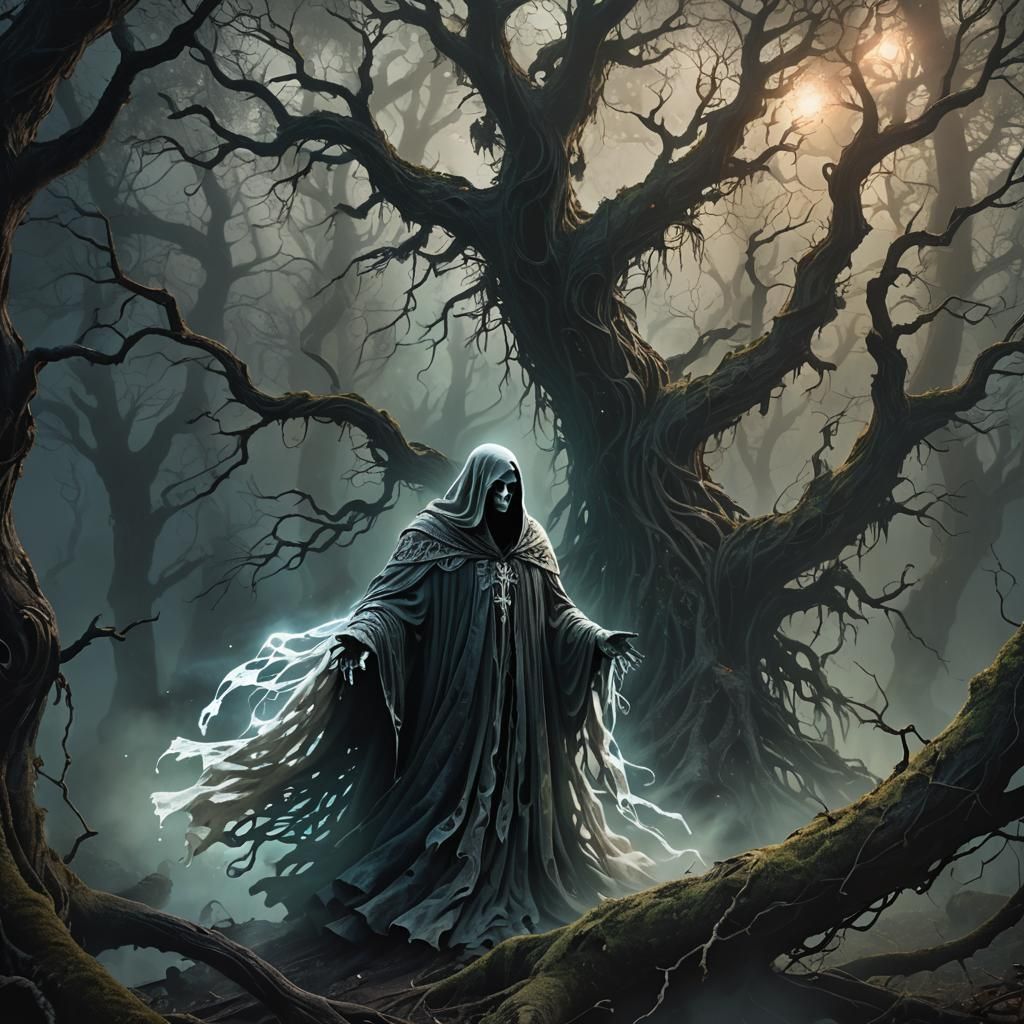 Ghost in Mystical Forest Concept Art