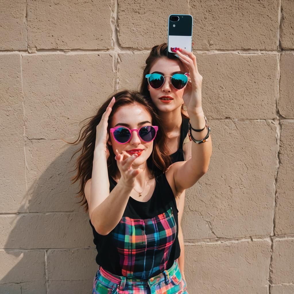Teen Girl Selfie in Snapchat-Style Portrait Photography