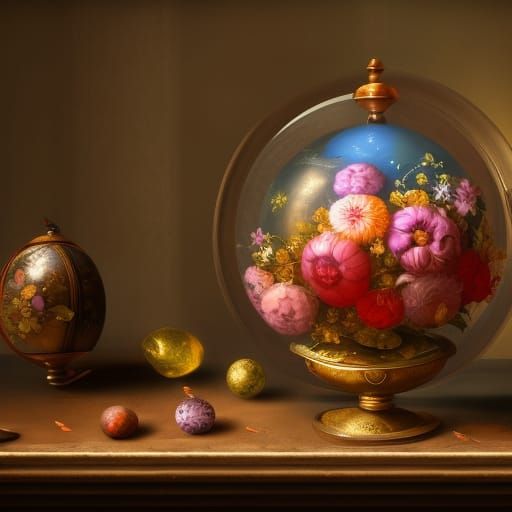 Renaissance Still Life with Glass Sphere
