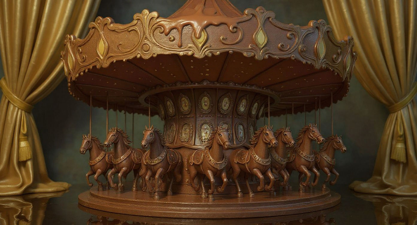 Majestic Chocolate Carousel in Rainbow Hues