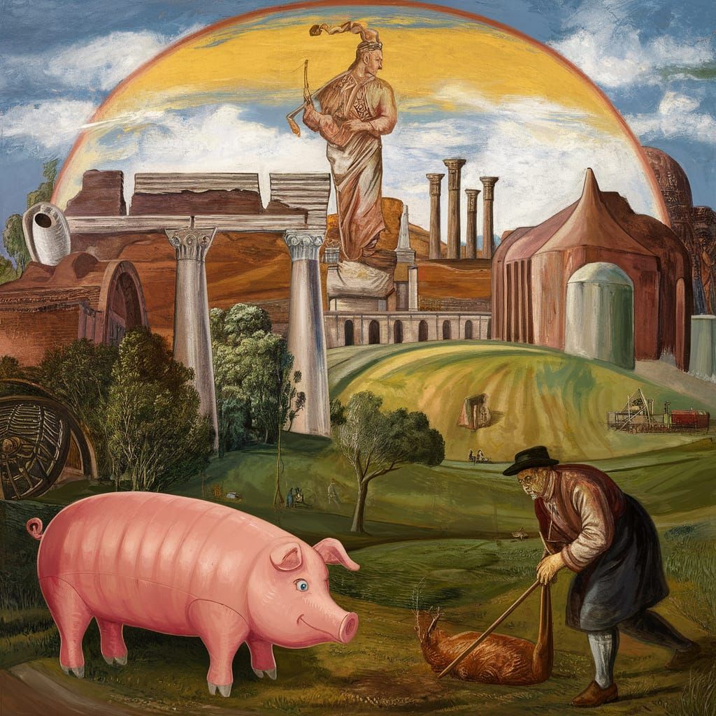 Psychedelic Pompeii Fresco with Piper at the Gates of Dawn