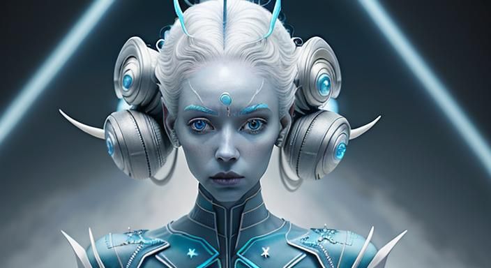 Beautiful Alien Woman in Hyperrealistic Style