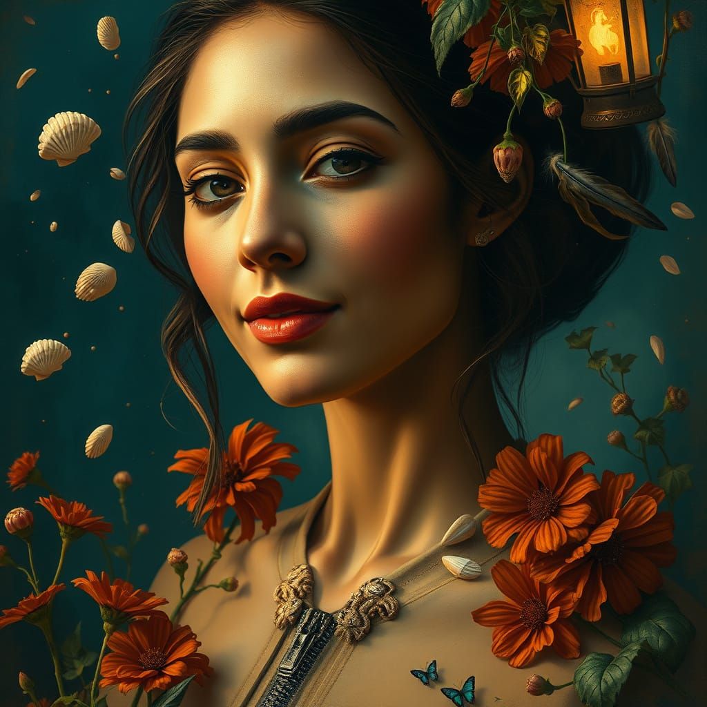 Dreamlike Portrait in Soft Golden Light