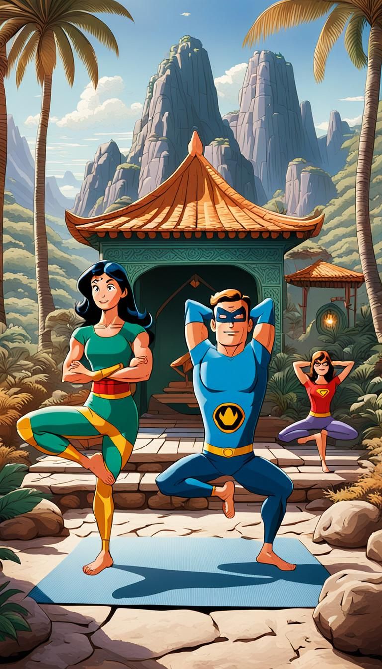 Super Friends Yoga Retreat: Vintage Superhero Vacation