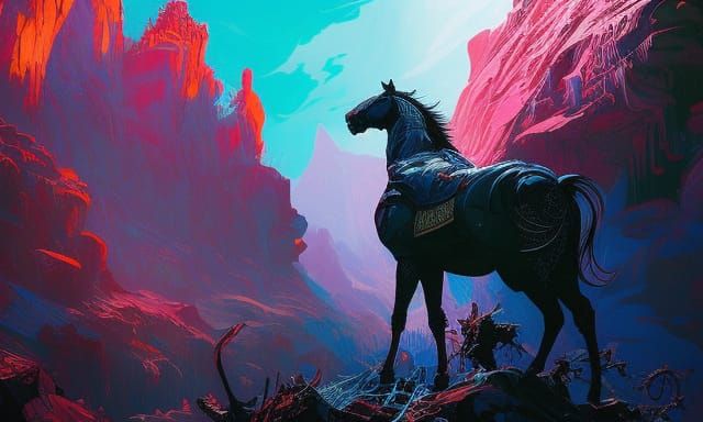 Knabstrupper horse fantasy scene