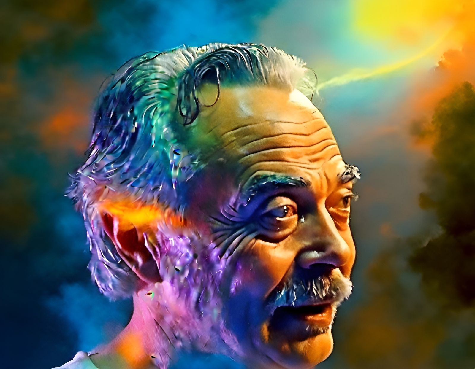 Cosmic Explosion in Surrealist Oil Painting Style