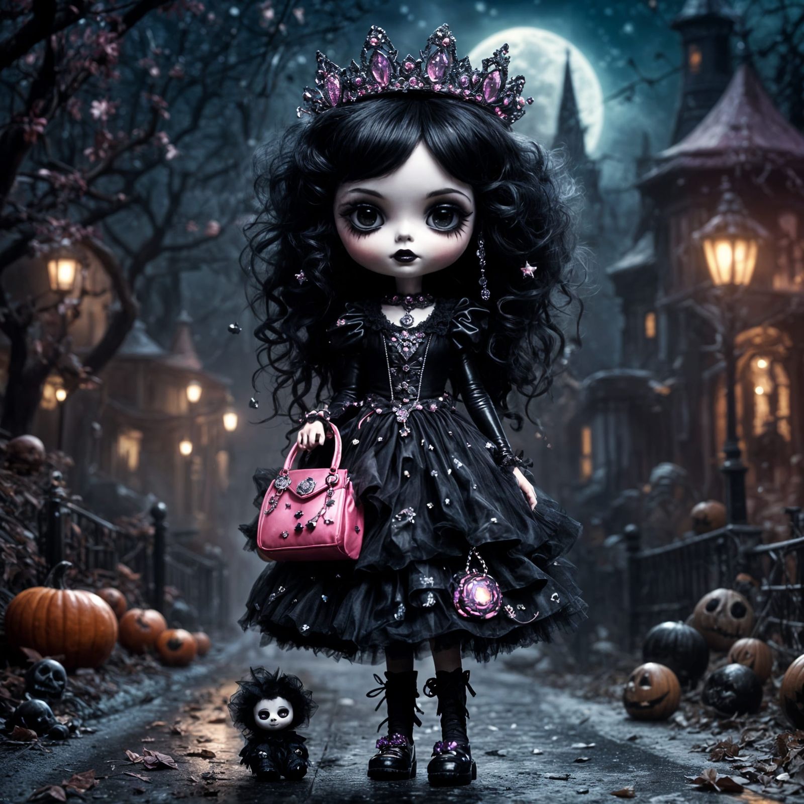 Goth Princess Doll on Halloween Night
