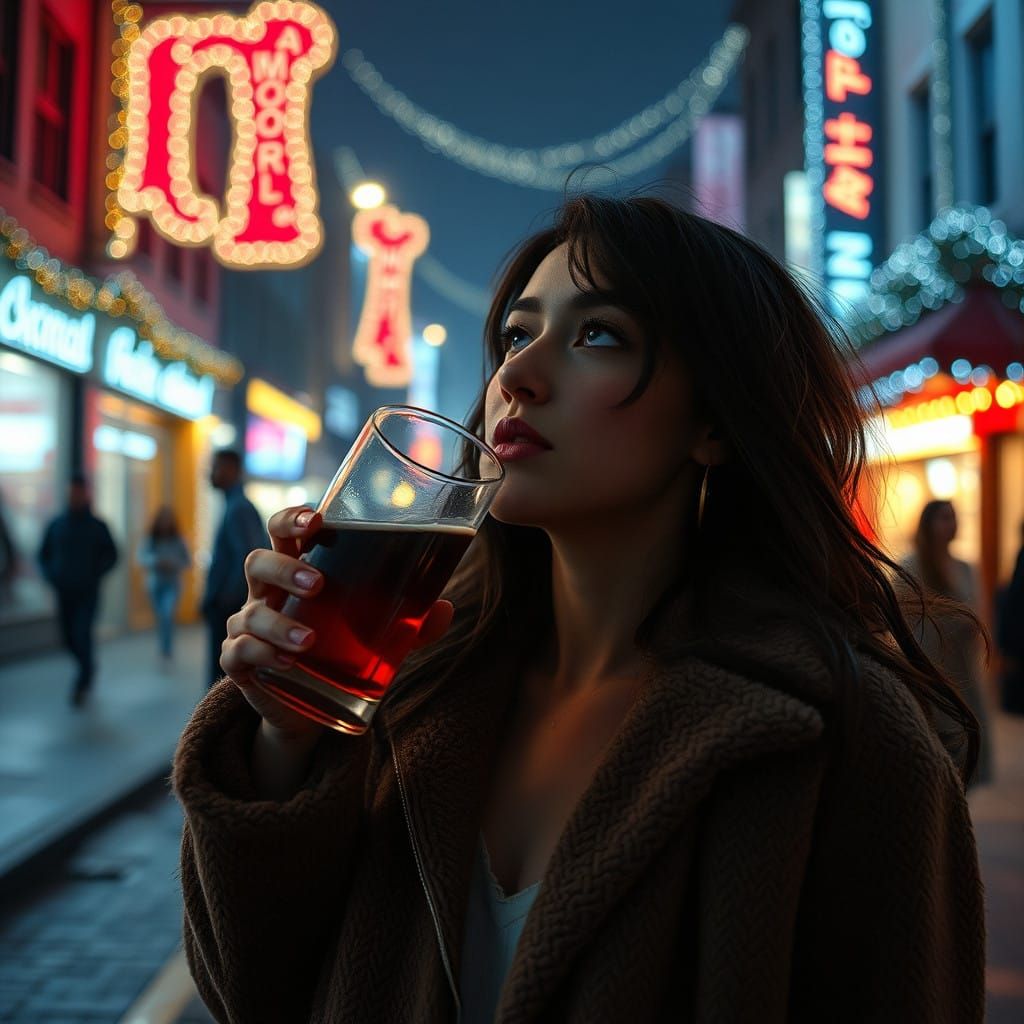 Hyperrealistic Dystopian Christmas Scene