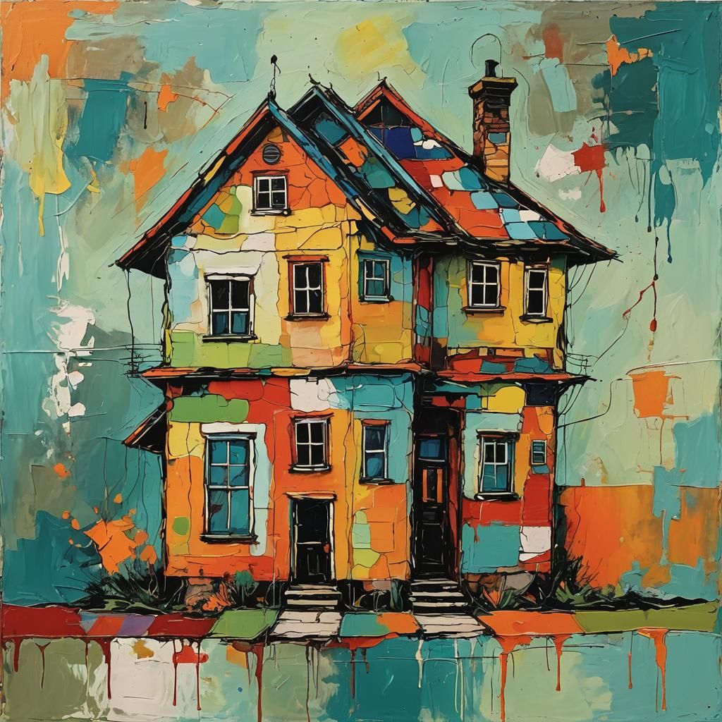 Abstract House Design with Complementary Colors