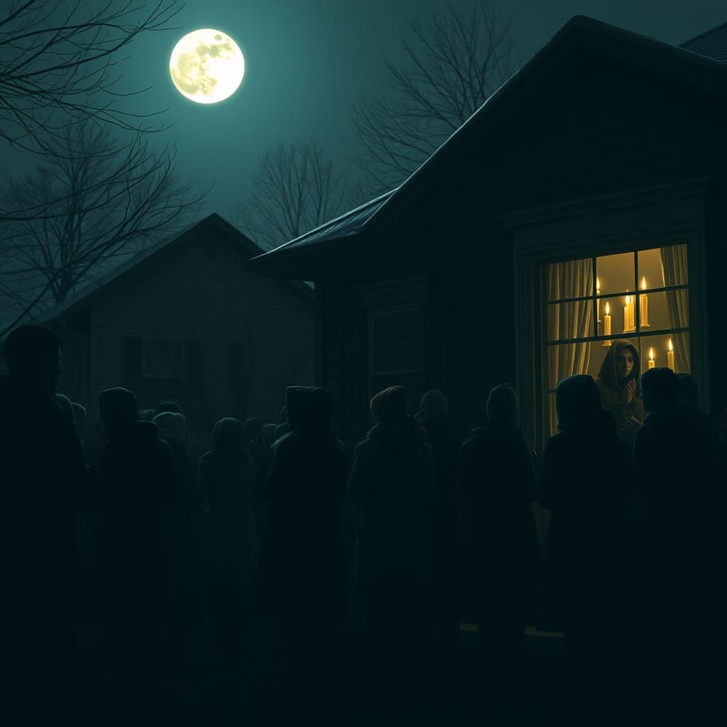 Midnight Spectators Gather Under Full Moon