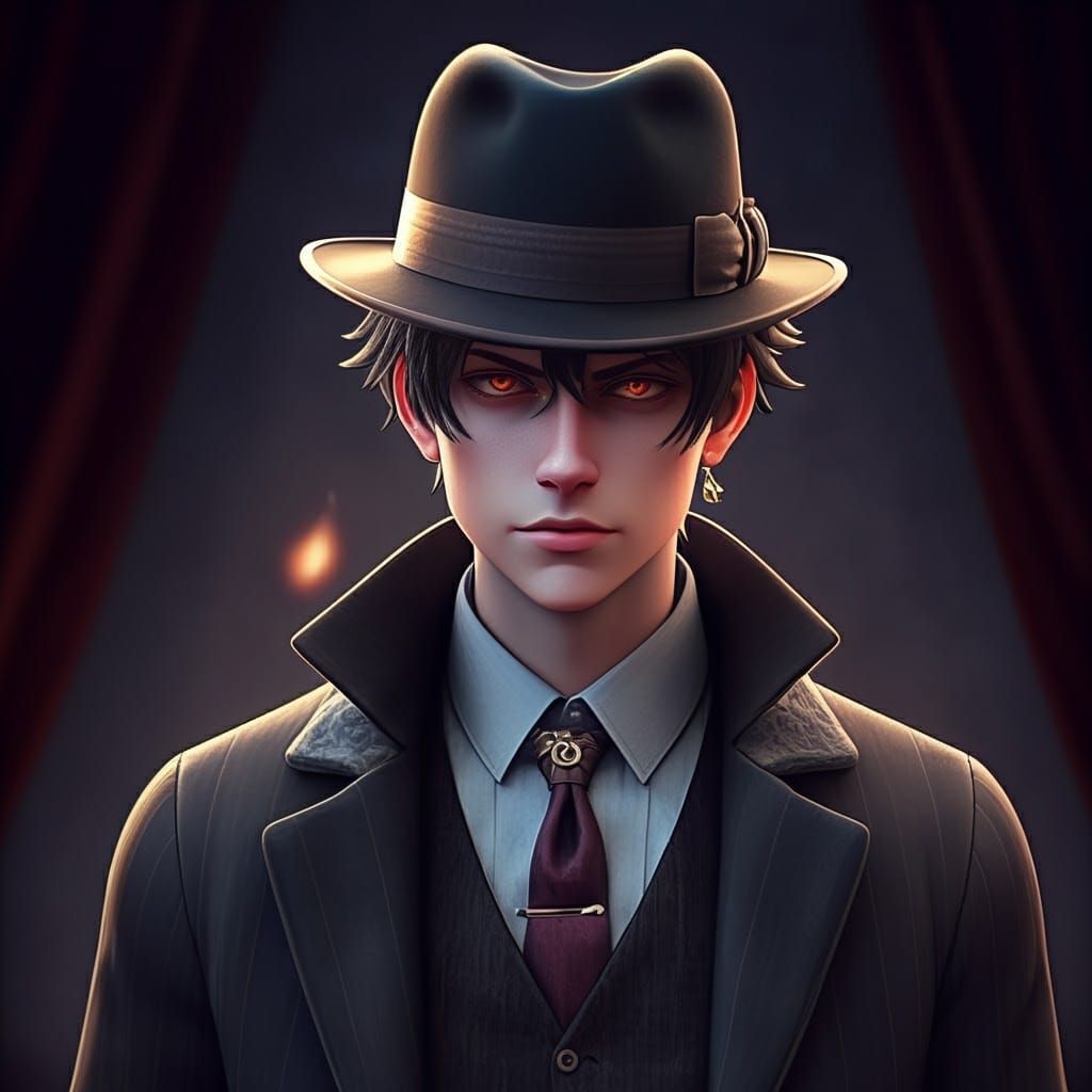 Detailed 3D Anime Art of 1920s Mobster
