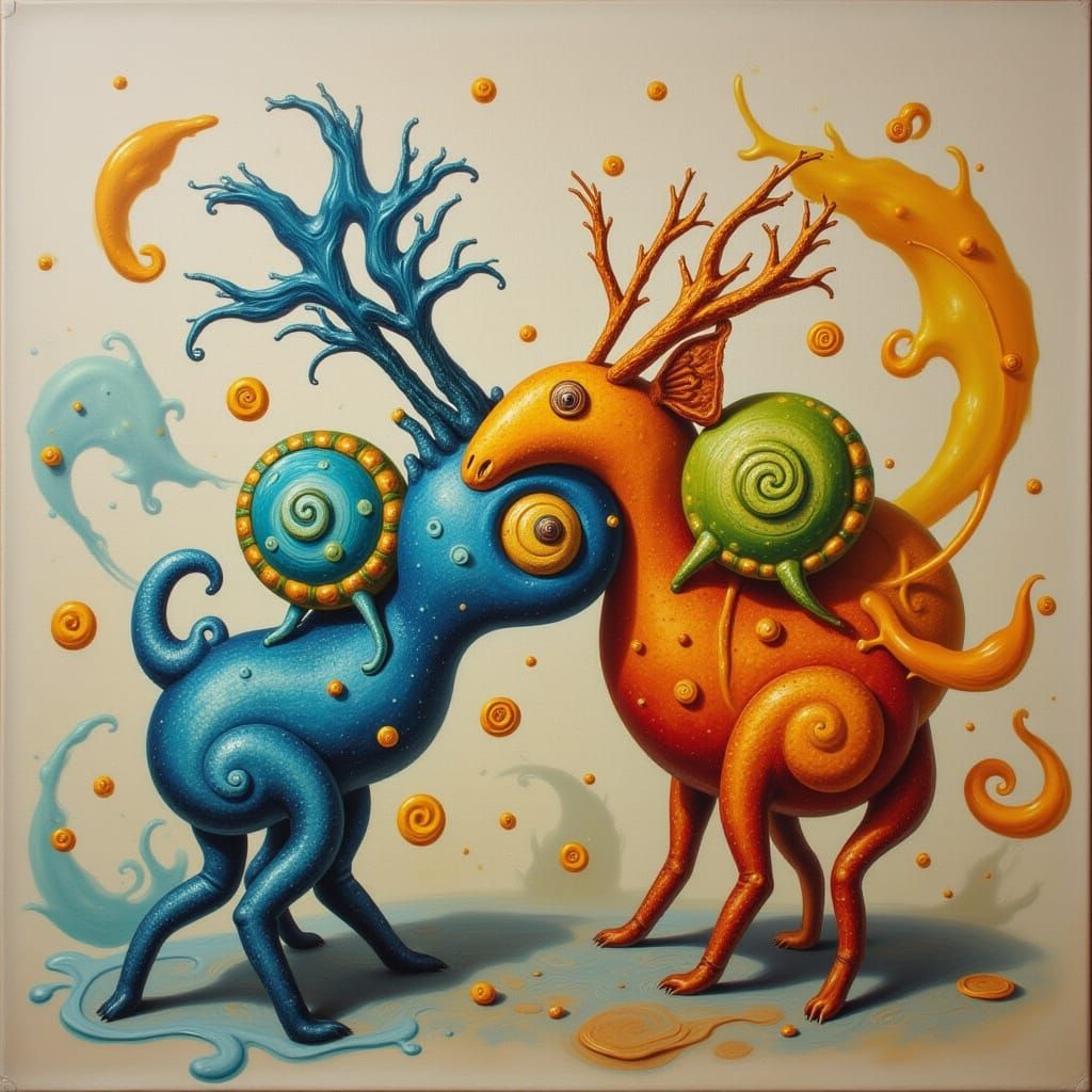 Impressionist Gouache Painting with Thick Brush Strokes