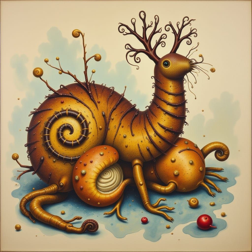 Gouache Masterpiece: Textured Impressionist Landscape with T...