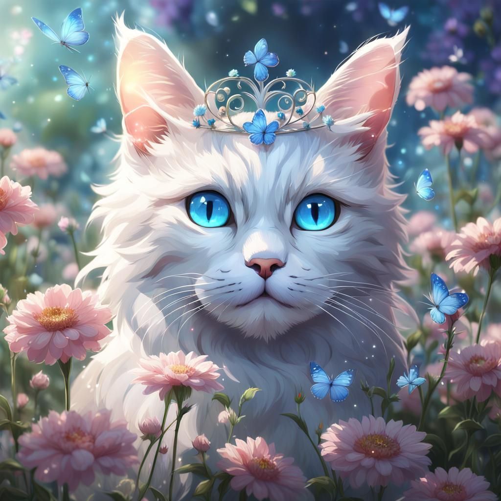 Fairy Cat with Magic Pointer in Anime Style