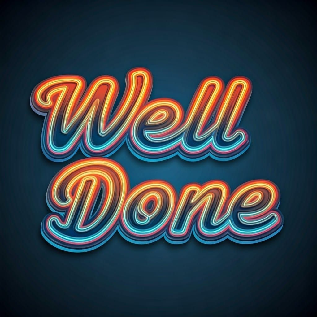 Neon Swirls on Dark Blue Background with Bold Typography