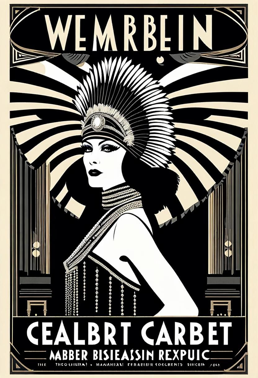 Berlin Cabaret Poster in Weimar Expressionism Style