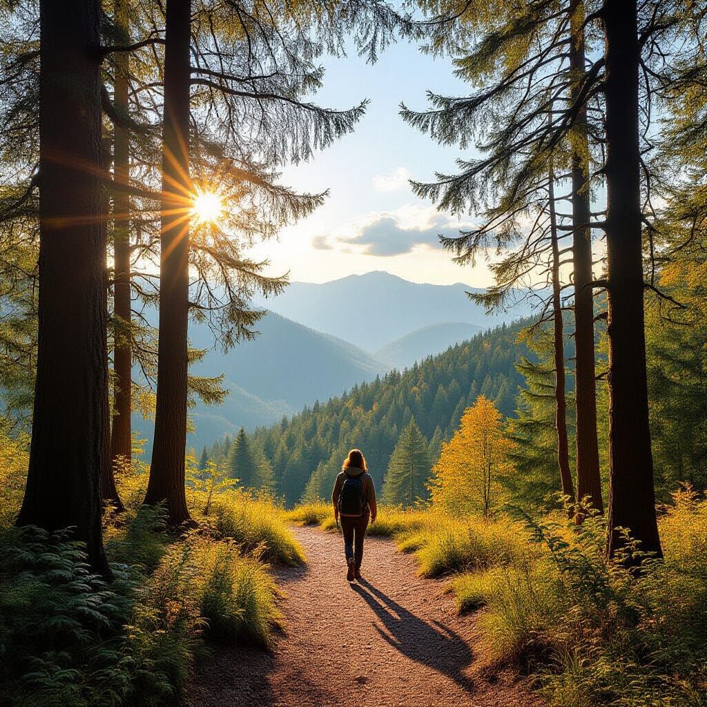 Sunlit Forest Hike in Croatia