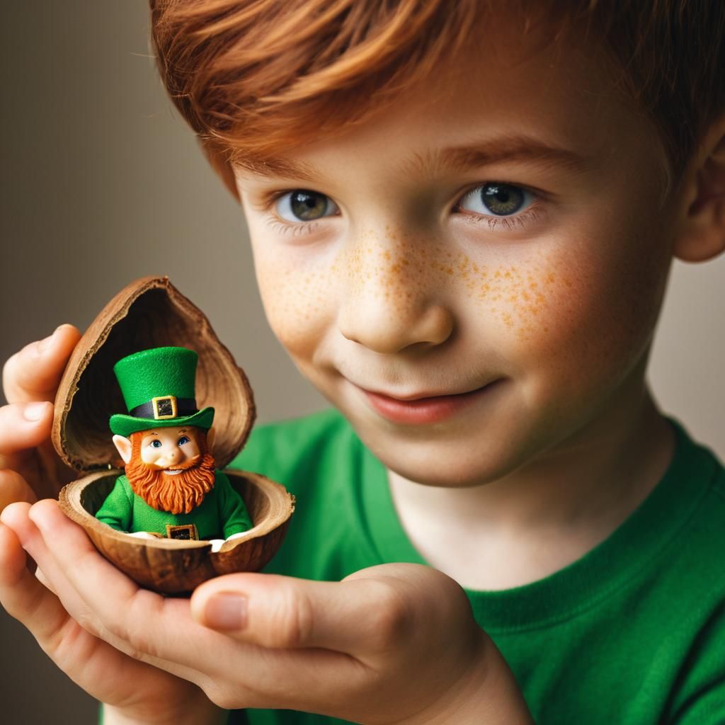 He found a leprechaun in his walnut shell