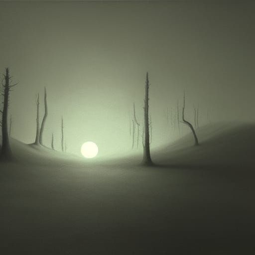 Dystopian Landscape in Beksiński-Inspired Hyperrealism