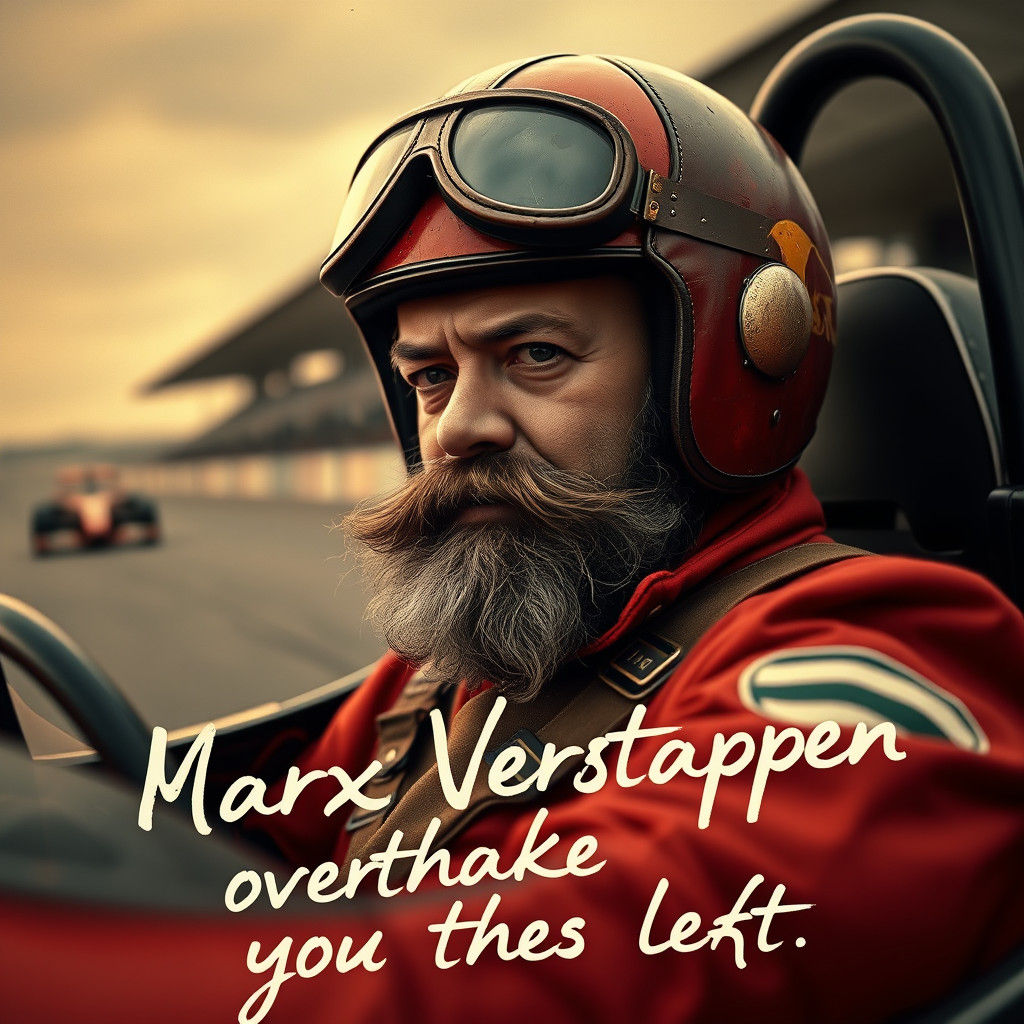 Marx as Vintage Formula 1 Driver at Silverstone