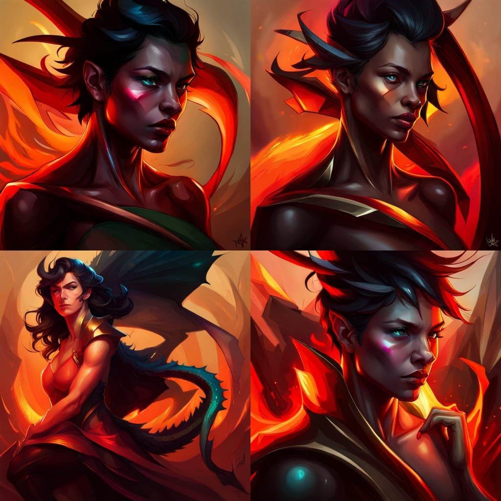 Human-Dragon Hybrid Portrait in Hyperdetailed Digital Art