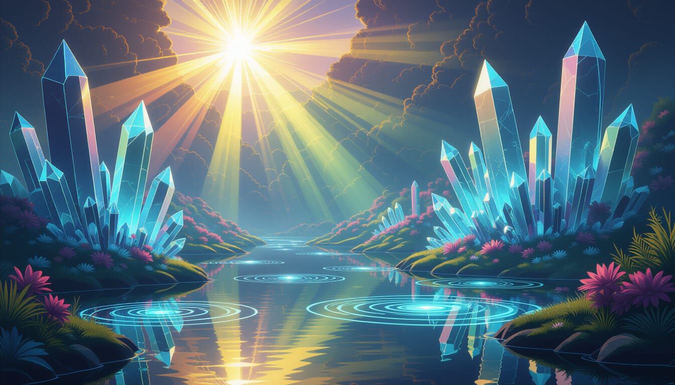 Neon Aurora Oasis on Floating Biomes