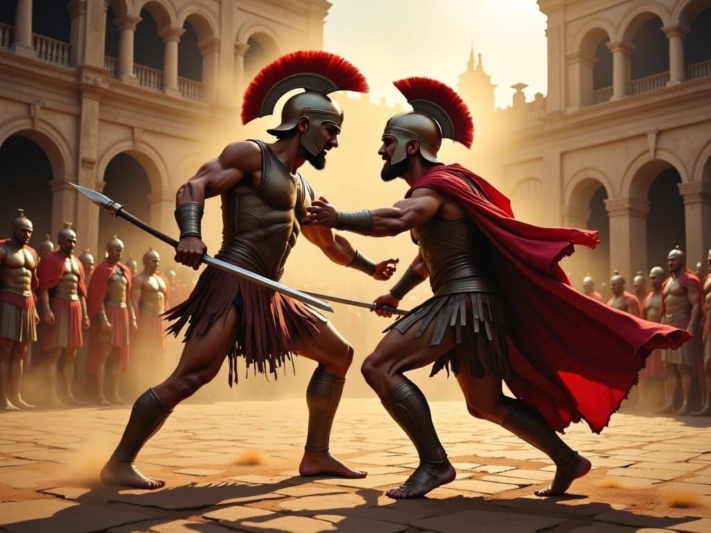 Epic Gladiator Battle in Ancient Rome's Colosseum