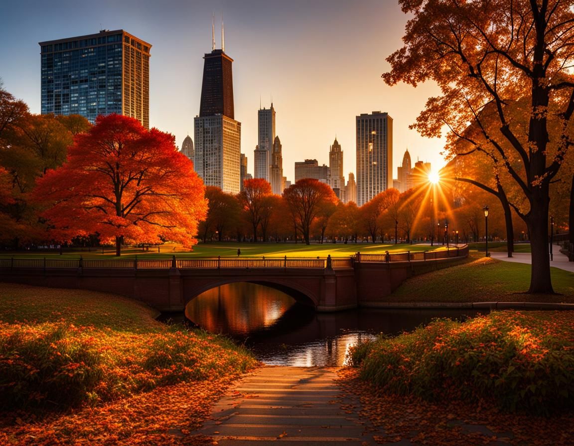 Lincoln Park Chicago at Magic Hour