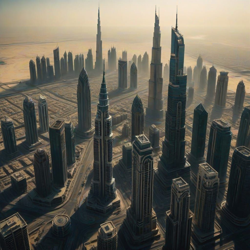 Epic Dubai Cityscape at Golden Hour