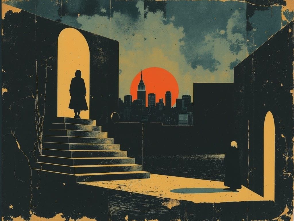 Surreal Stairway to Nowhere in Parrish Style