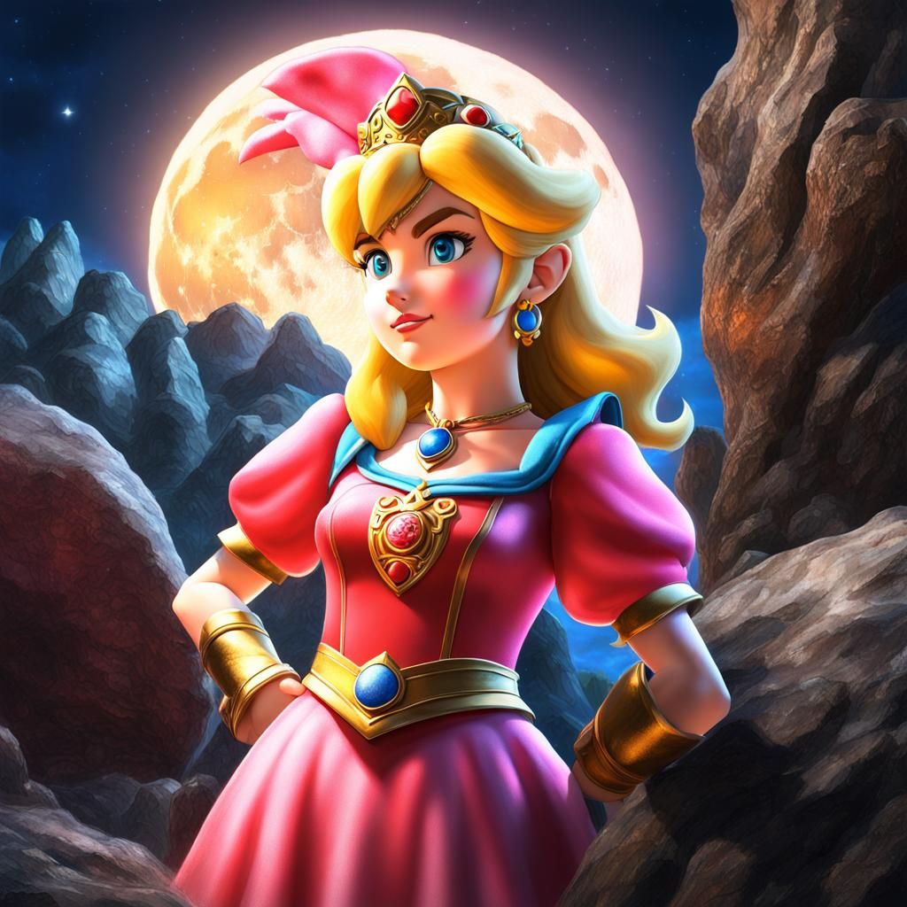 Princess Peach as Zelda Character in Hyperrealism